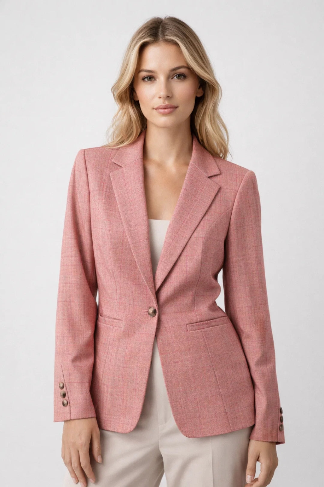 Blazer Femme - Coupe Ajustée Bouton Unique Revers Cranté | Chic