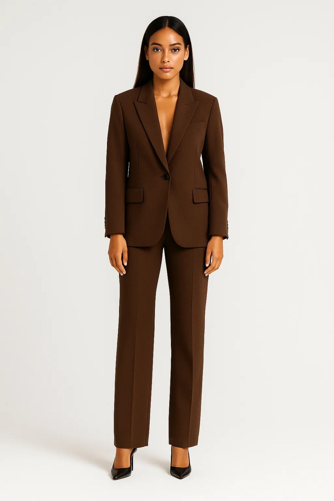 Blazers Élégants | Blazer classique marron à fermeture boutonnée | Chic et structuré