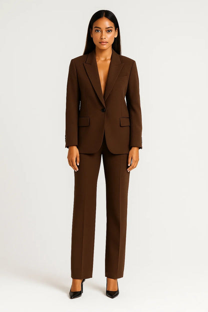 Blazers Élégants | Blazer classique marron à fermeture boutonnée | Chic et structuré