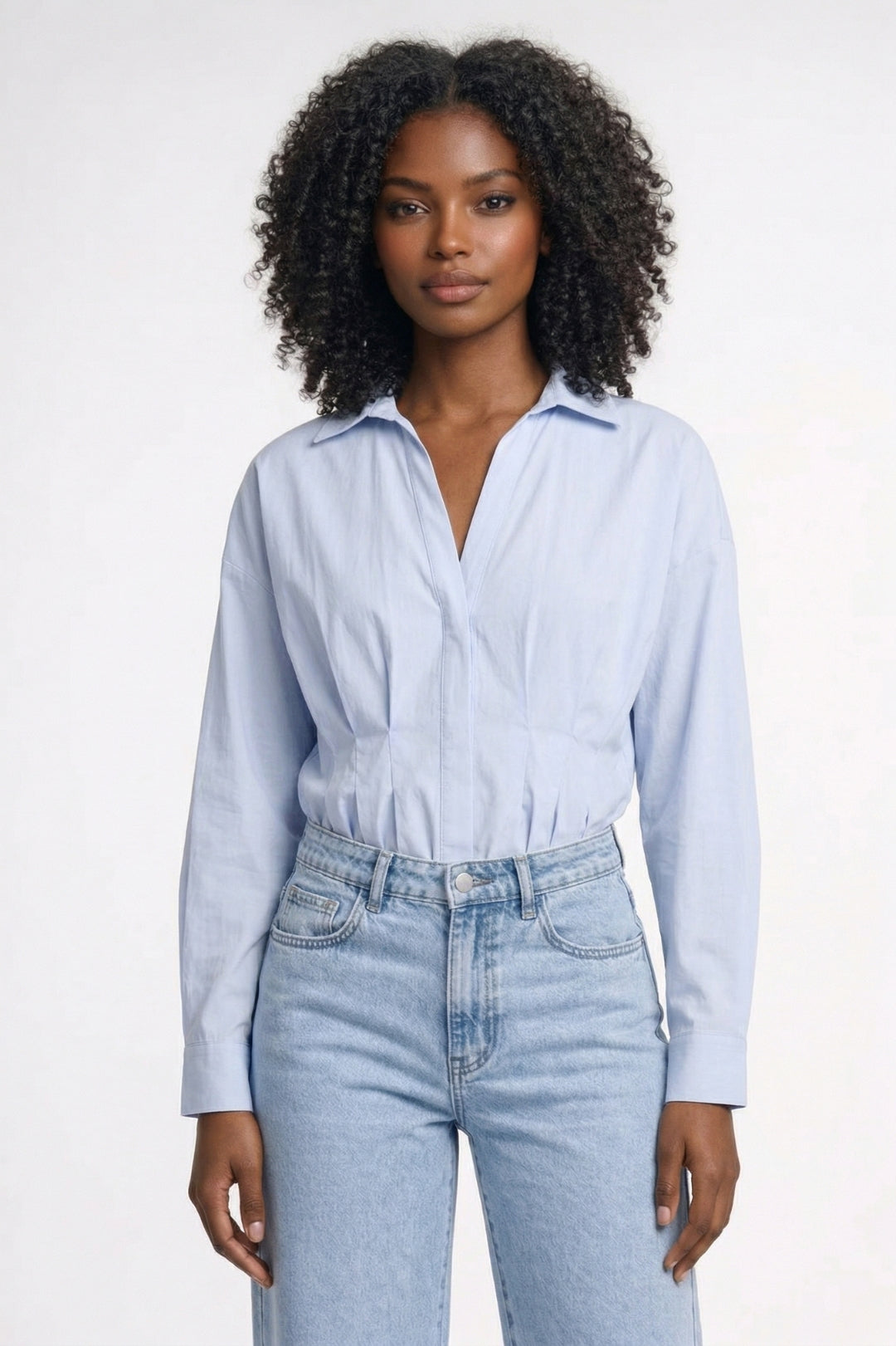 Blouse Femme - Oversize Taille Cintrée avec Col | Élégant