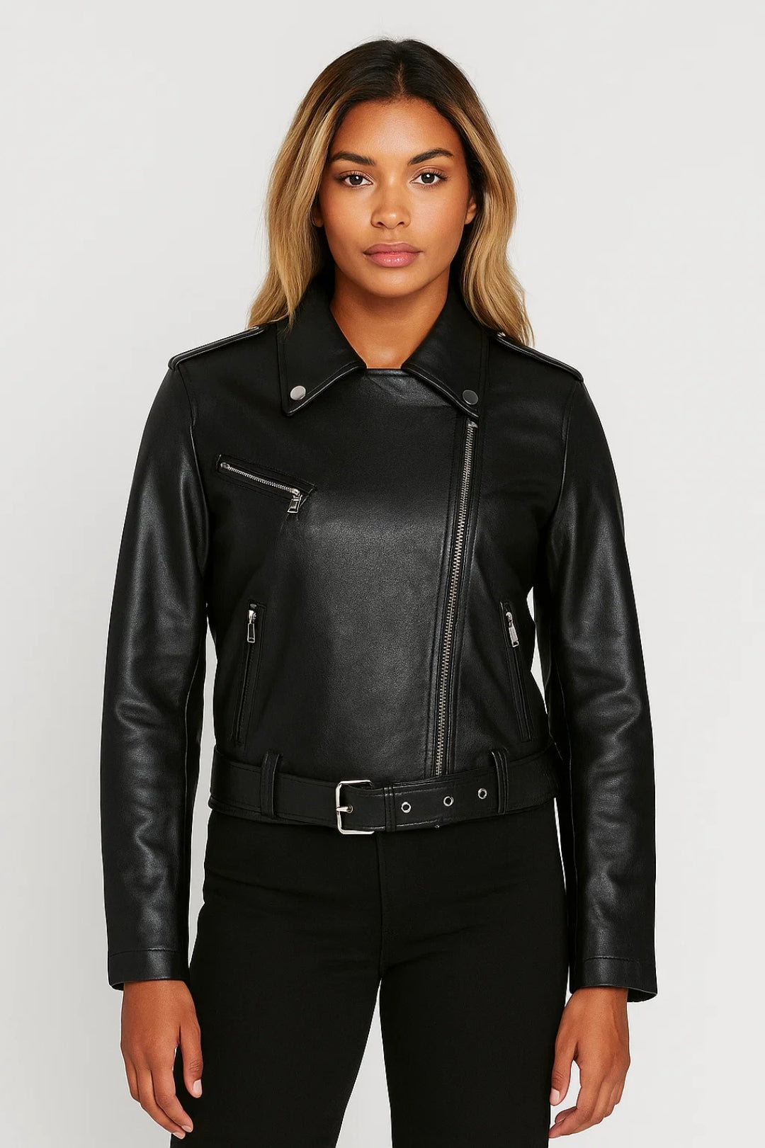 Blouson Biker Classique | Veste zippée pour femme | Style Urbain et Structuré