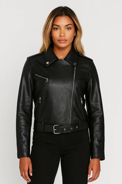 Blouson Biker Classique | Veste zippée pour femme | Style Urbain et Structuré