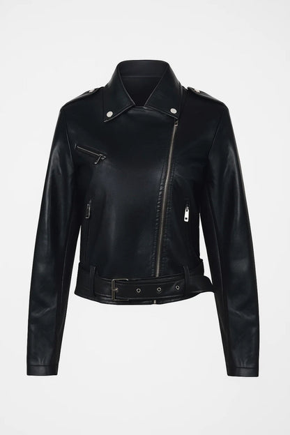 Blouson Biker Classique | Veste zippée pour femme | Style Urbain et Structuré