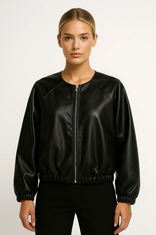 Blouson Zippé Minimaliste | Veste courte pour femme | Moderne et Polyvalente