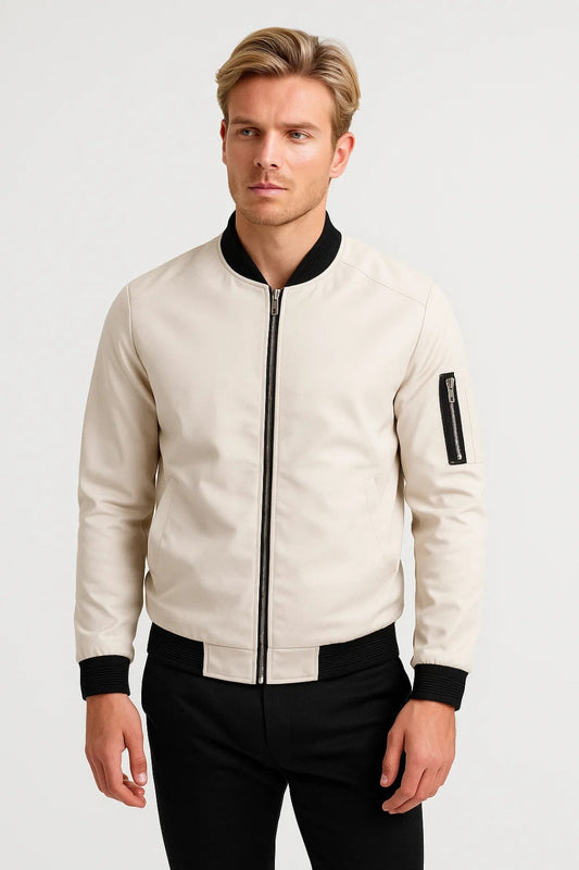 Veste Homme | Blouson Zippé Bicolore | Moderne, Fonctionnelle et Chaude pour Hiver