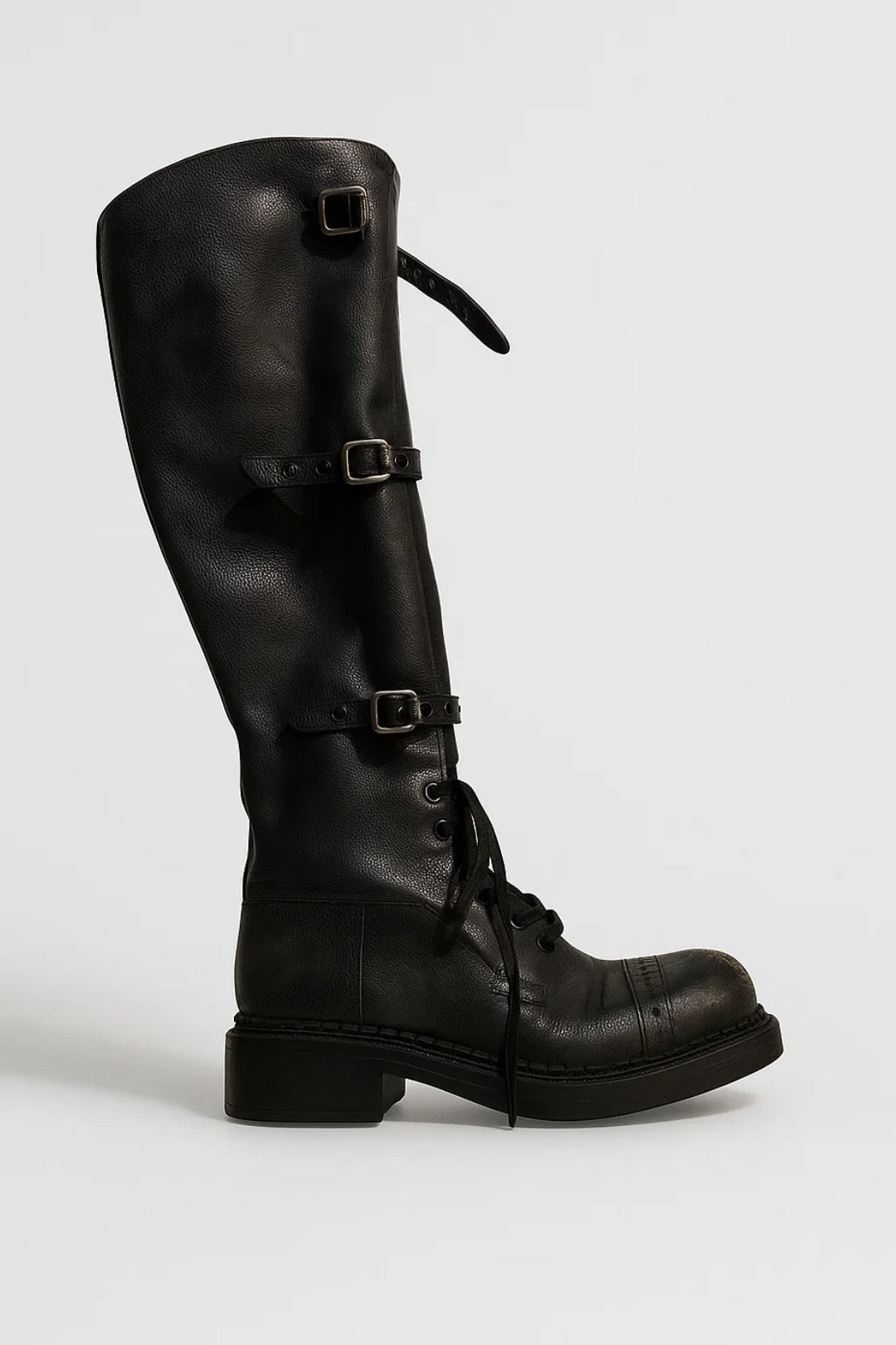 Bottes Hautes à Lacets Femme | Bottes Style Militaire avec Boucles | Légères et Respirantes
