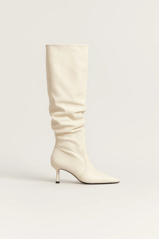 Bottes Femme | Style slouchy chic | Tige haute plissée élégante pour Hiver