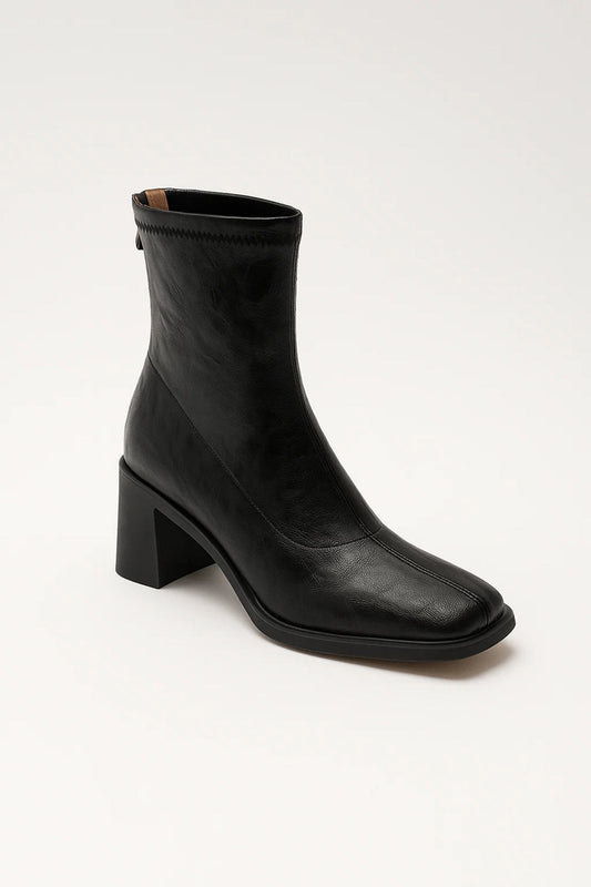 Bottines Femme | bout carré | talon bloc minimaliste pour Hiver
