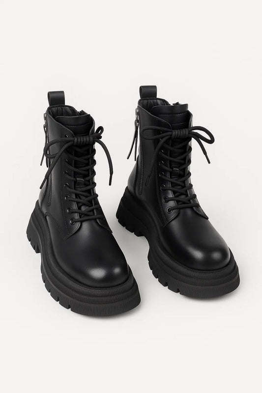 Bottines Femme | semelle épaisse | style combat moderne pour Hiver