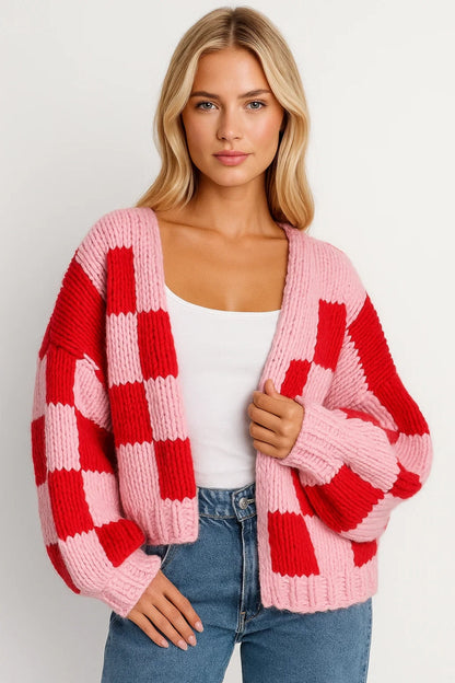 Cardigan à Carreaux | Gilet Femme | Original et Confortable