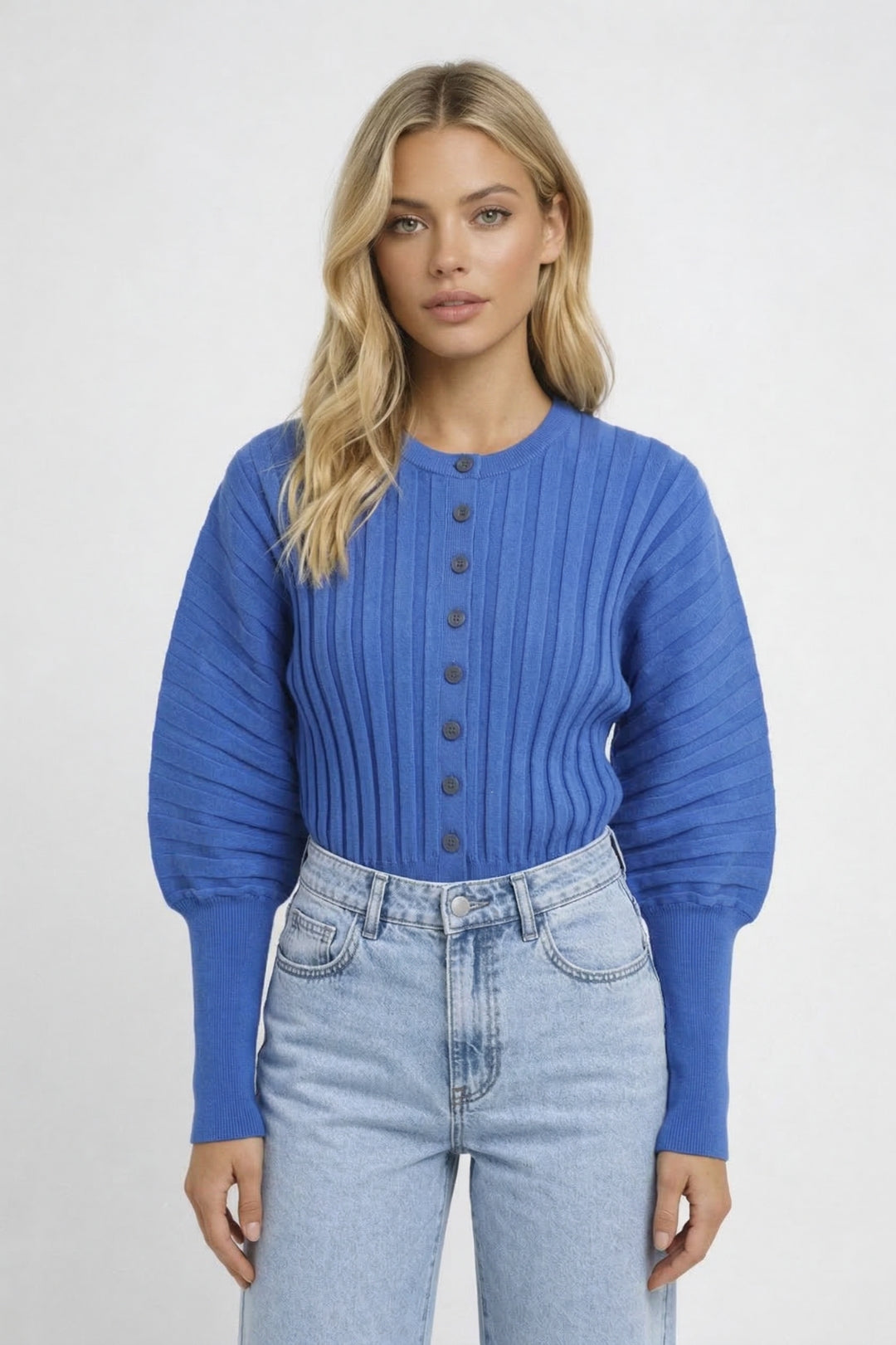 Cardigan Femme - Tricoté Col Rond avec Boutonnage | Casual