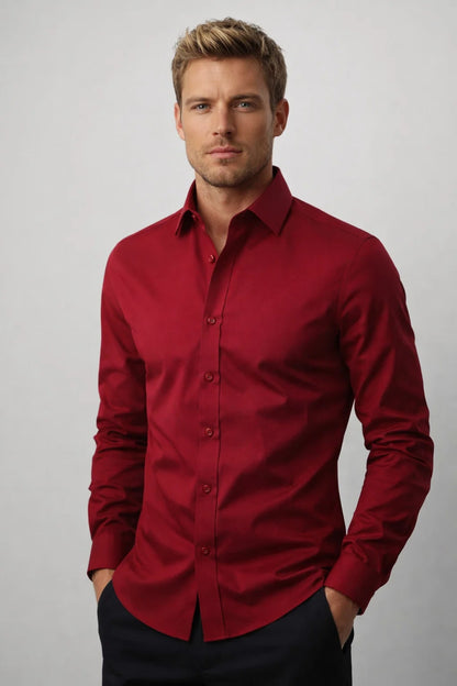 Chemise Homme | coupe ajustée & élégance | manches longues pour Printemps