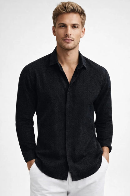 Chemise Homme | lin été & manches longues | coupe ajustée moderne pour Été