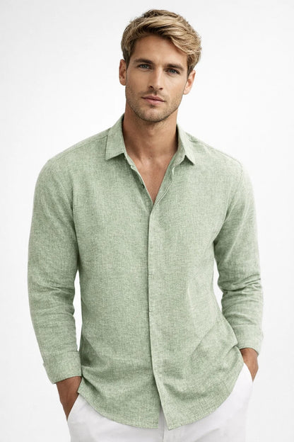 Chemise Homme | lin été & manches longues | coupe ajustée moderne pour Été