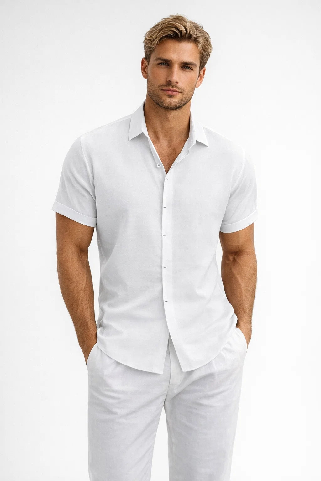 Chemise manches courtes Homme | chic & tendance | coupe droite fluide pour Été