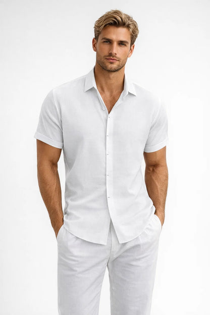 Chemise manches courtes Homme | chic & tendance | coupe droite fluide pour Été