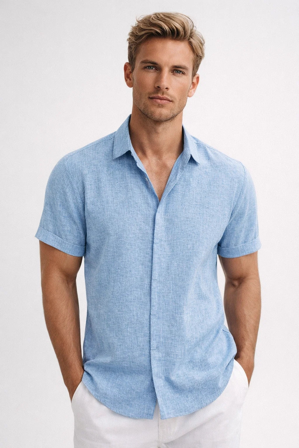 Chemise manches courtes Homme | chic & tendance | coupe droite fluide pour Été