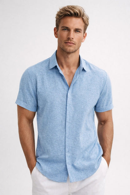 Chemise manches courtes Homme | chic & tendance | coupe droite fluide pour Été
