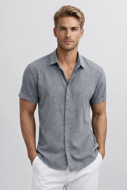 Chemise manches courtes Homme | chic & tendance | coupe droite fluide pour Été
