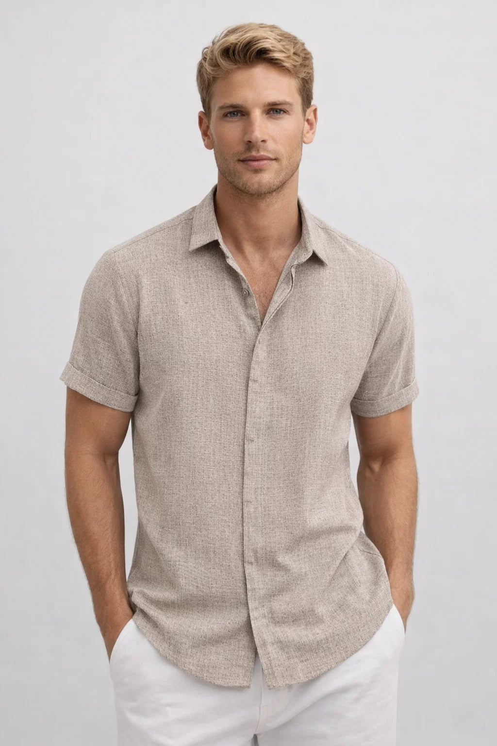 Chemise manches courtes Homme | chic & tendance | coupe droite fluide pour Été