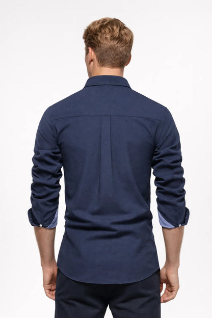 Chemise Homme - Coupe Ajustée Boutons Contrastés | Casual