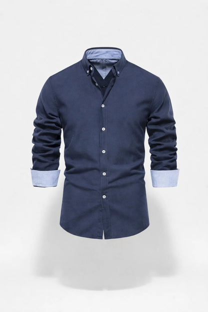 Chemise Homme - Coupe Ajustée Boutons Contrastés | Casual
