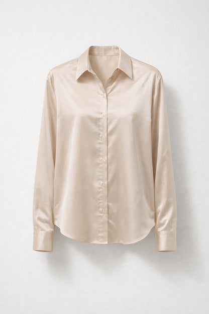 Chemise Femme - Manches Longues Col Classique Brillante | Chic