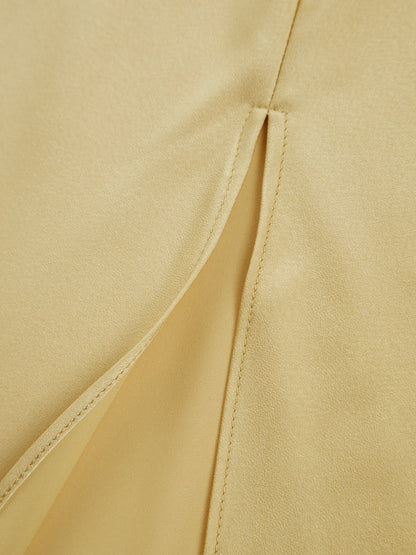 Chloé - Robe Invitée Mariage Femme Midi Asymétrique à Bretelle Unique et Fente Élégante