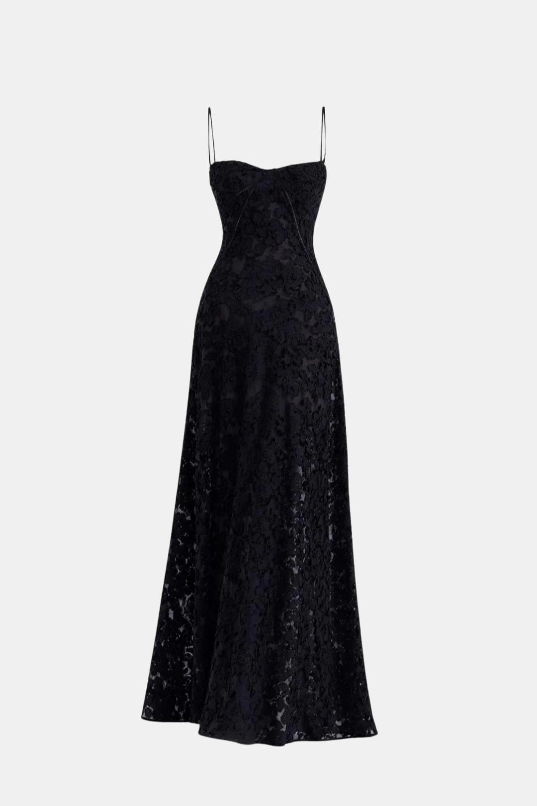 Chloé - Robe Mariage Invitée Femme Romantique Longue avec Fines Bretelles et Buste Structuré