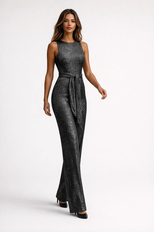 Combinaison Femme | pantalon large & tenue chic | ceinture à nouer pour Hiver