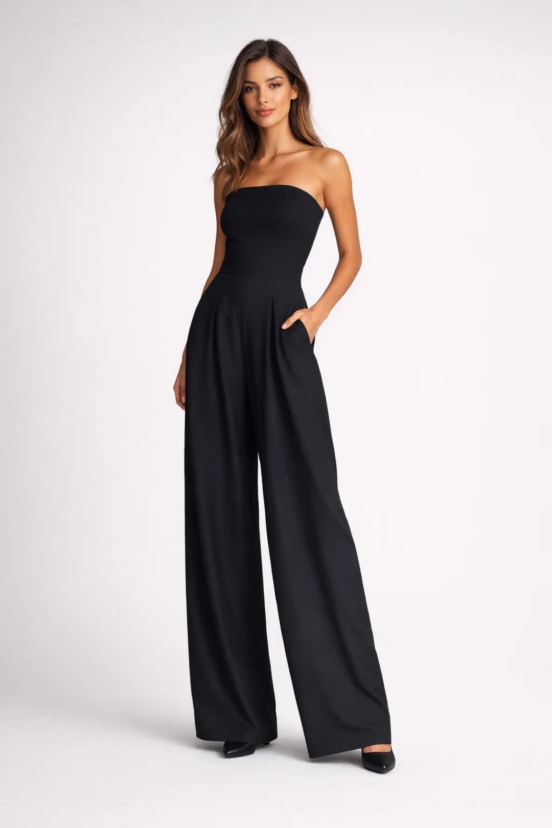 Combinaison Femme - Bustier Jambes Larges Poches | Élégante