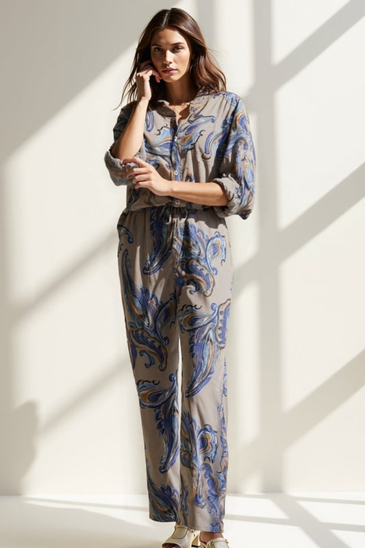 Combinaison à Motif Cachemire | Fluide et Confortable | Style Bohème