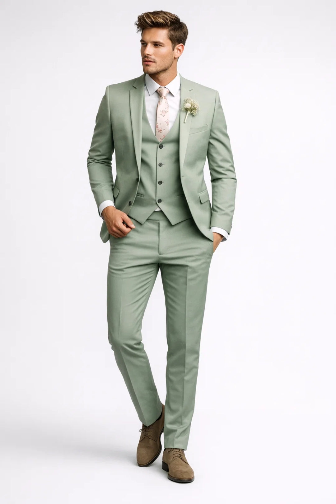 Costume 3 pièces Homme | élégance pastel & allure raffinée | coupe ajustée pour Printemps