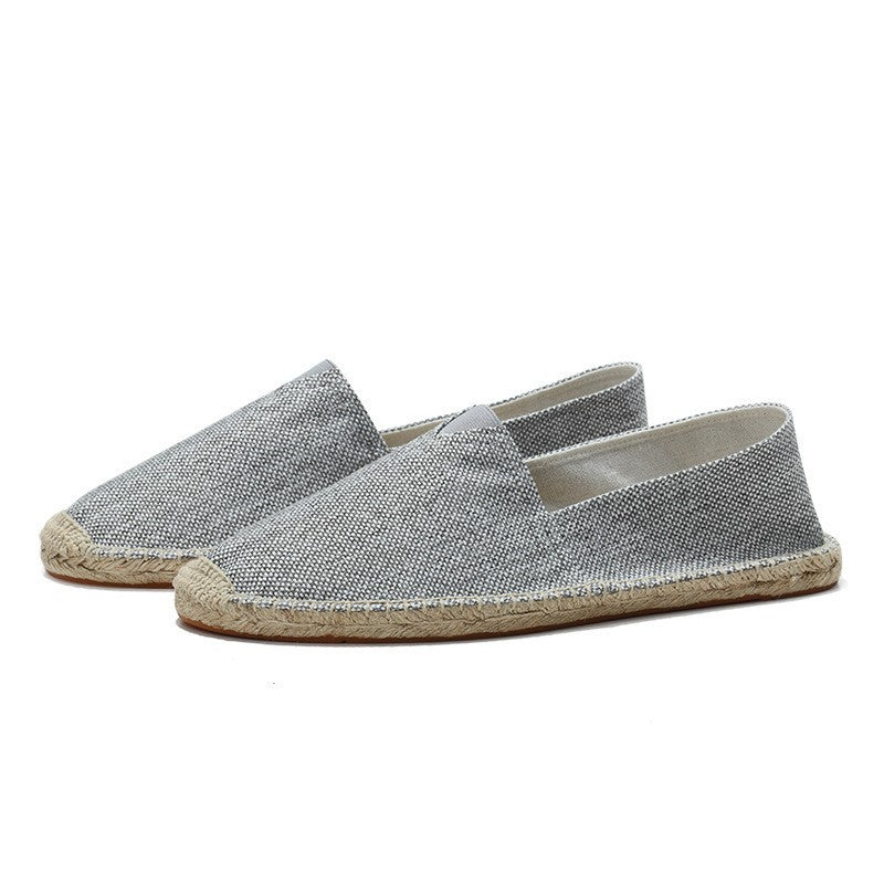 Diane - Mocassins en Lin Bohème Femme avec Semelle Corde et Bout Rond