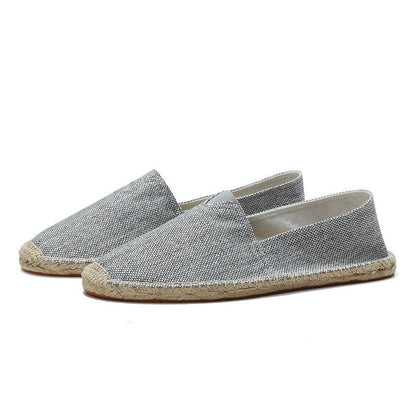 Diane - Mocassins en Lin Bohème Femme avec Semelle Corde et Bout Rond