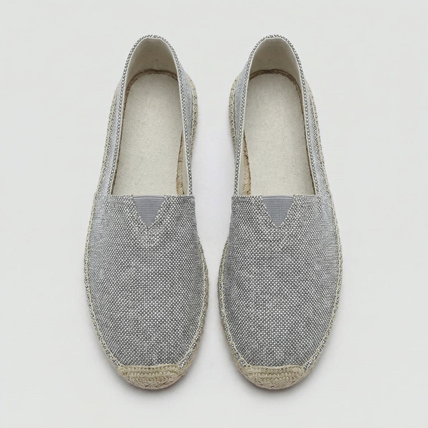 Diane - Mocassins en Lin Bohème Femme avec Semelle Corde et Bout Rond