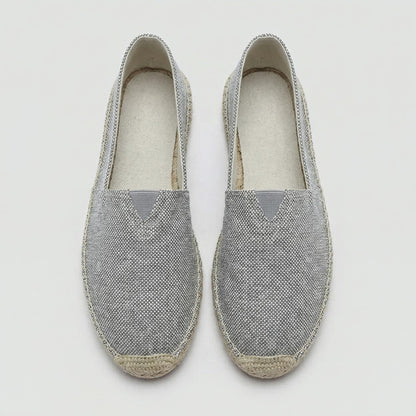 Diane - Mocassins en Lin Bohème Femme avec Semelle Corde et Bout Rond