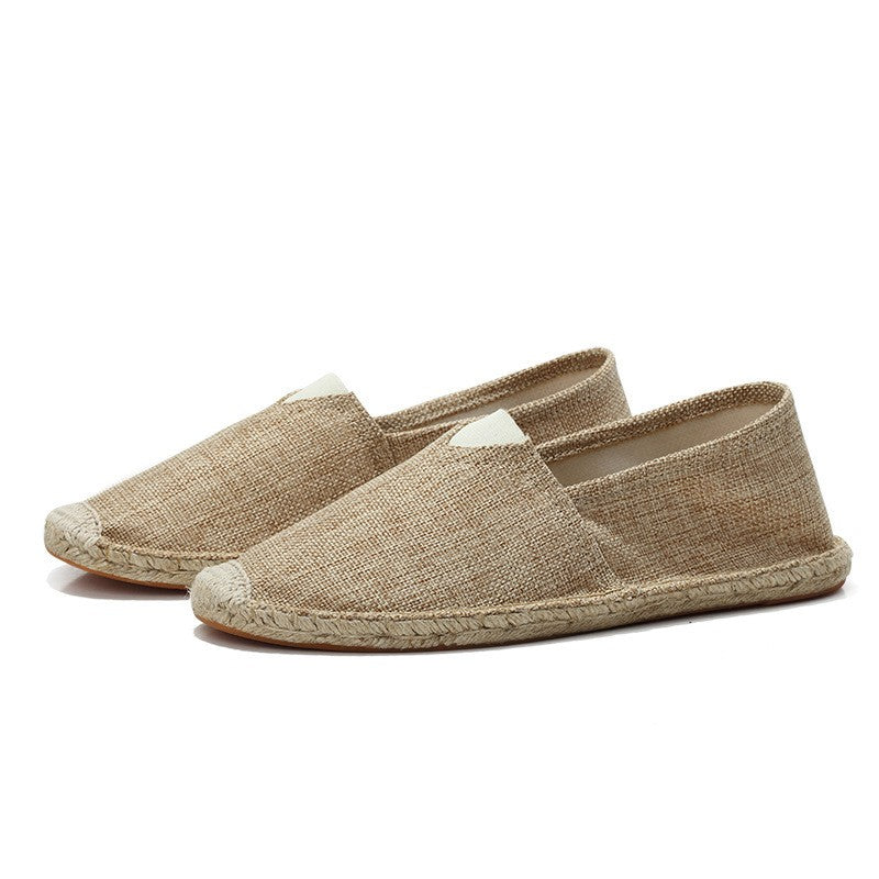 Diane - Mocassins en Lin Bohème Femme avec Semelle Corde et Bout Rond