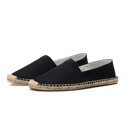 Diane - Mocassins en Lin Bohème Femme avec Semelle Corde et Bout Rond