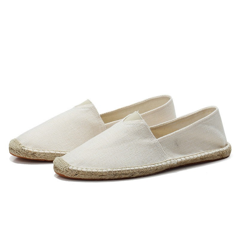 Diane - Mocassins en Lin Bohème Femme avec Semelle Corde et Bout Rond