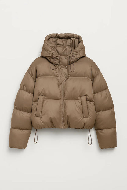 Doudoune Courte Femme | Capuche et Fermeture Asymétrique | Chaude et Fonctionnelle