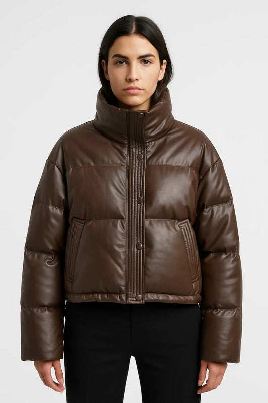 Doudoune Courte Femme | Puffer Col Montant | Chaude et Moderne