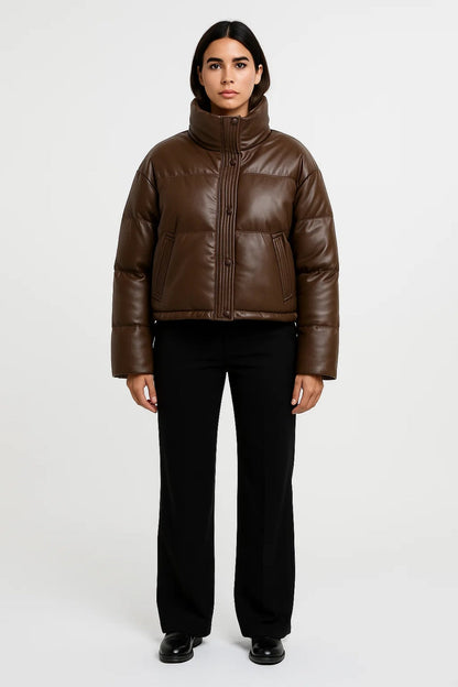 Doudoune Courte Femme | Puffer Col Montant | Chaude et Moderne