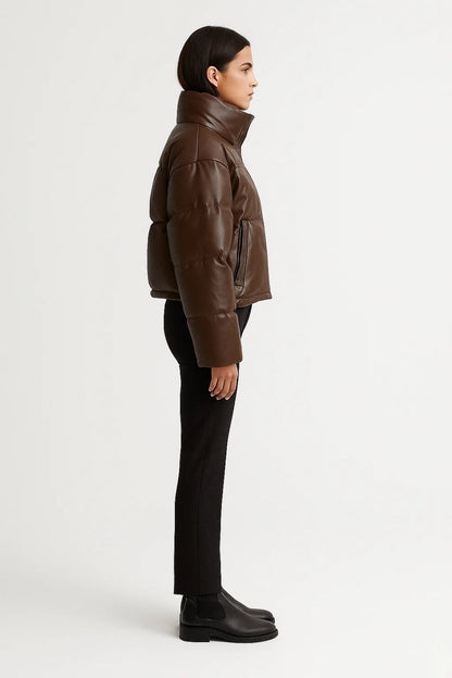 Doudoune Courte Femme | Puffer Col Montant | Chaude et Moderne