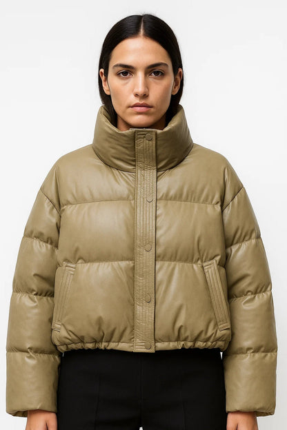 Doudoune Courte Femme | Puffer Col Montant | Chaude et Moderne