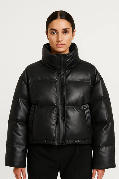 Doudoune Courte Femme | Puffer Col Montant | Chaude et Moderne