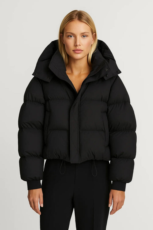 Doudoune Courte Matelassée | Veste d’hiver à capuche pour femme | Chaude et Moderne