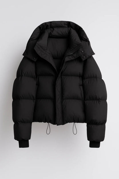 Doudoune Courte Matelassée | Veste d’hiver à capuche pour femme | Chaude et Moderne