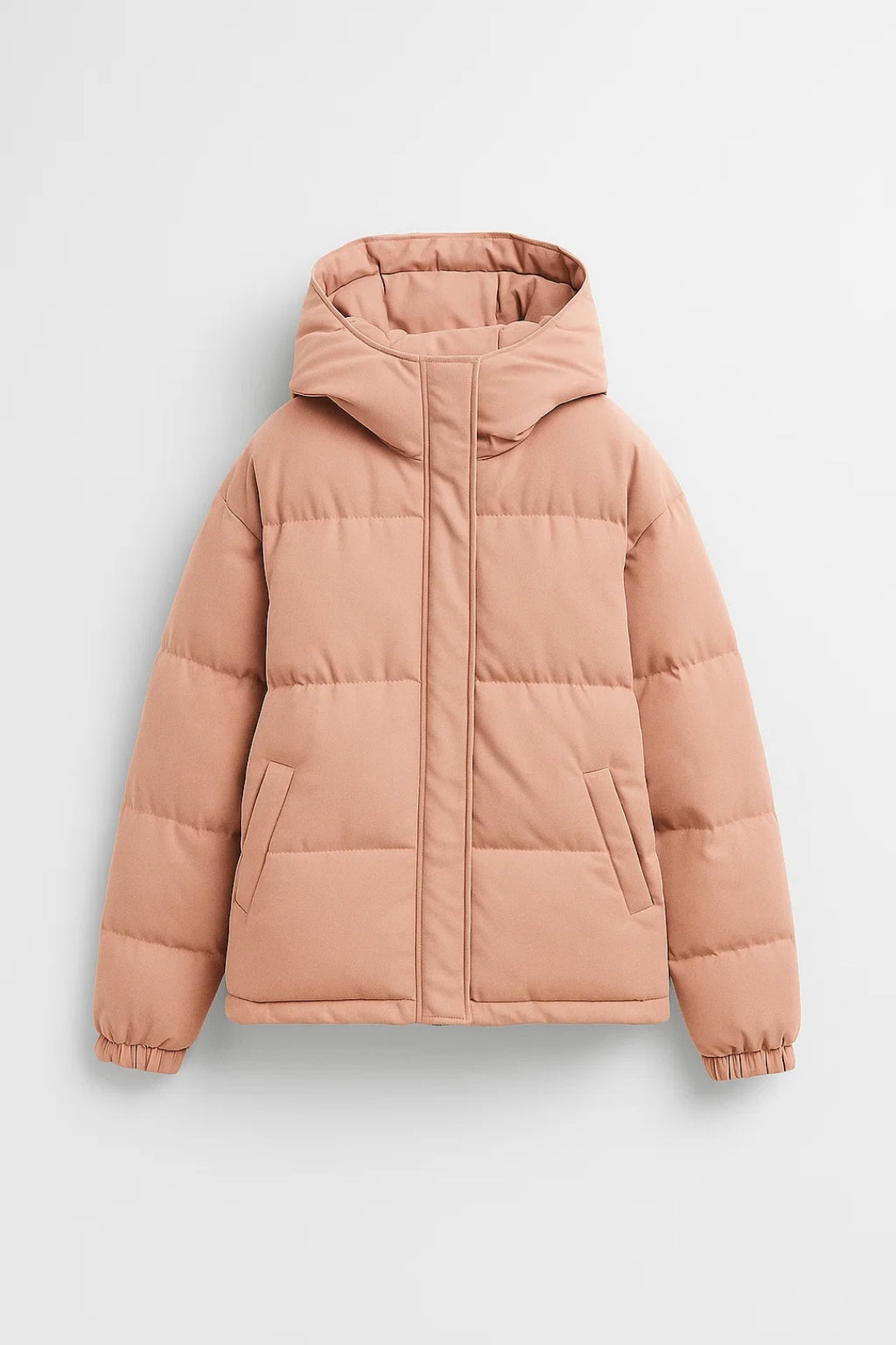 Doudoune matelassée avec capuche | Disponible en vert sauge et rose poudré