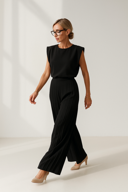Ensemble 2 Pièces Femme | Tissu Plissé Élégant | Coupe Fluide